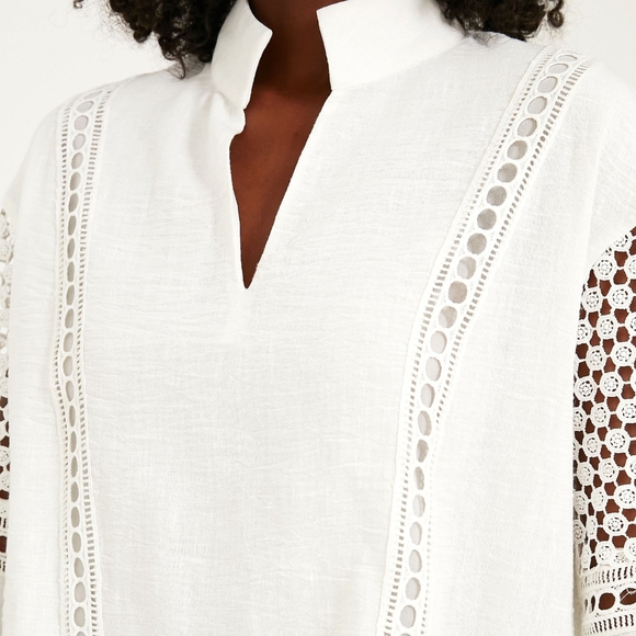 SOLD-Tuckernuck White Eyelet Jane Blouse - Picture 5 of 10